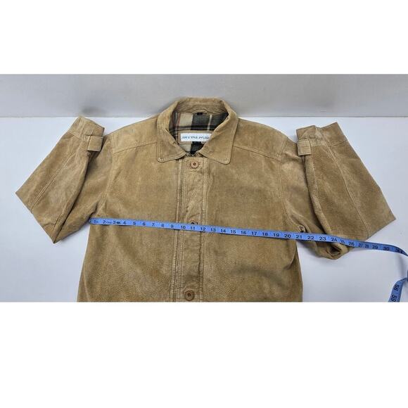 VTG Irvine Park Brown Suede Leather Jacket Zipper & Button Closure Coat Men's S - Picture 6 of 10